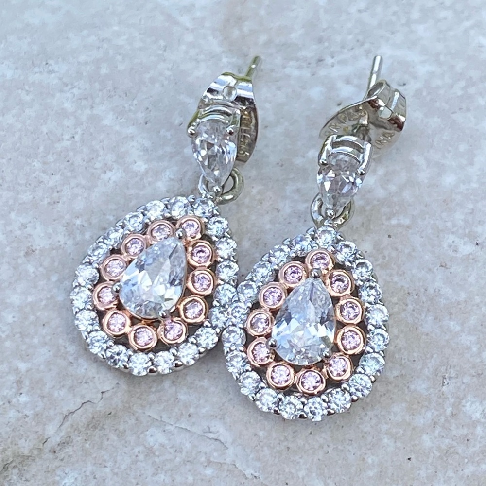 Genuine Crystal gold plated silver drop earrings Kohl’s Chrystina Rose